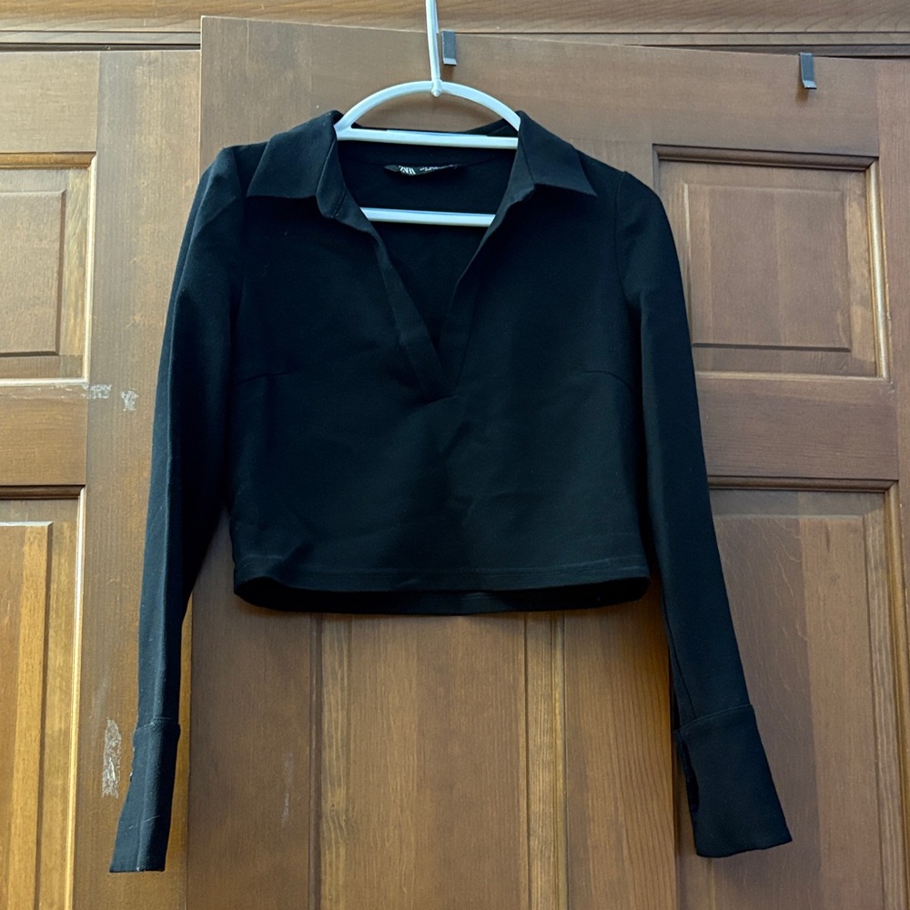 Zara Black Long Sleeve Blouse